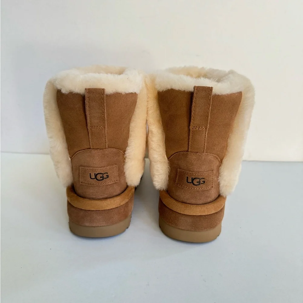 UGG CLASSIC CHILLAPEAK CHESTNUT SPILL SEAMS PLATFORM BOOTS US 11 / EU 42 / UK 9